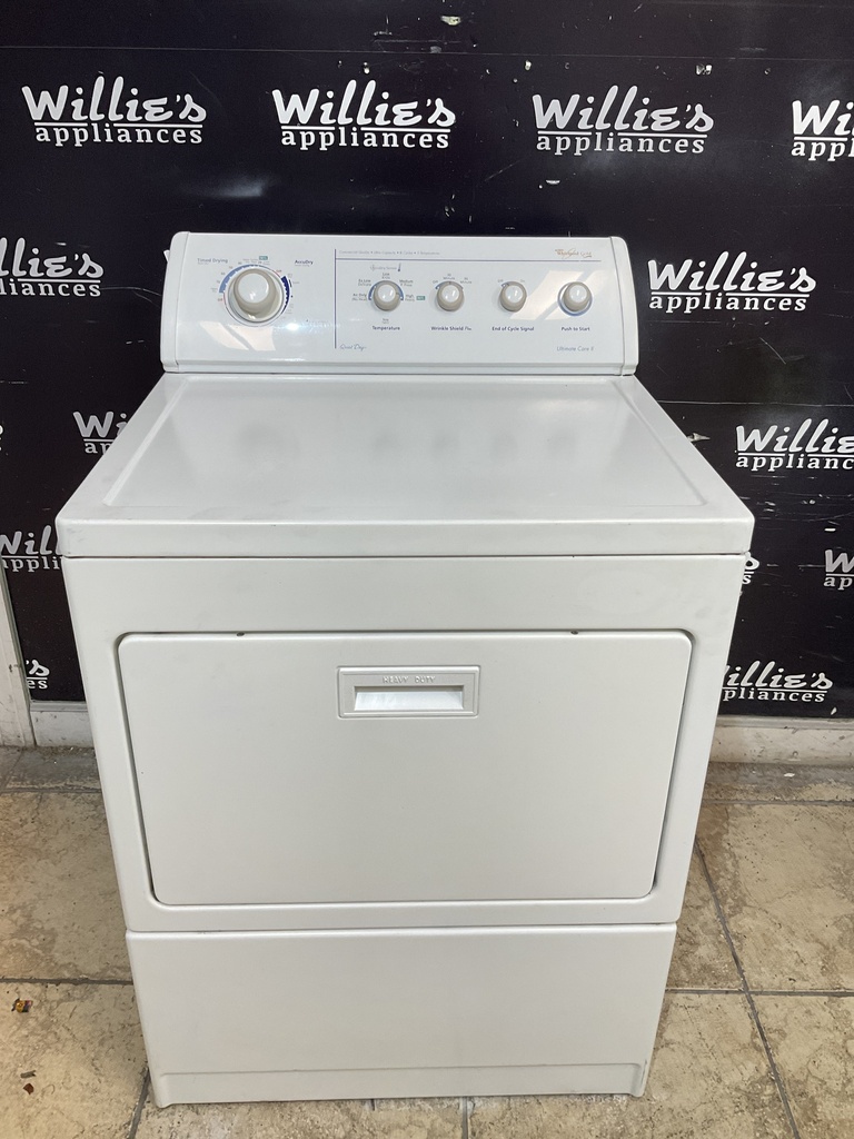 Whirlpool Used Electric Dryer 220volts (30 AMP) 27inches {4 prong} (White) 