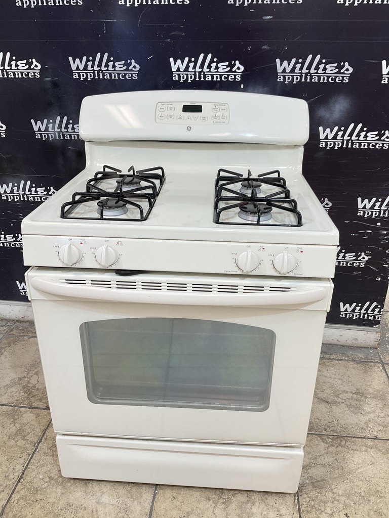 Ge Used Natural Gas Stove 30inches (Bisque) 