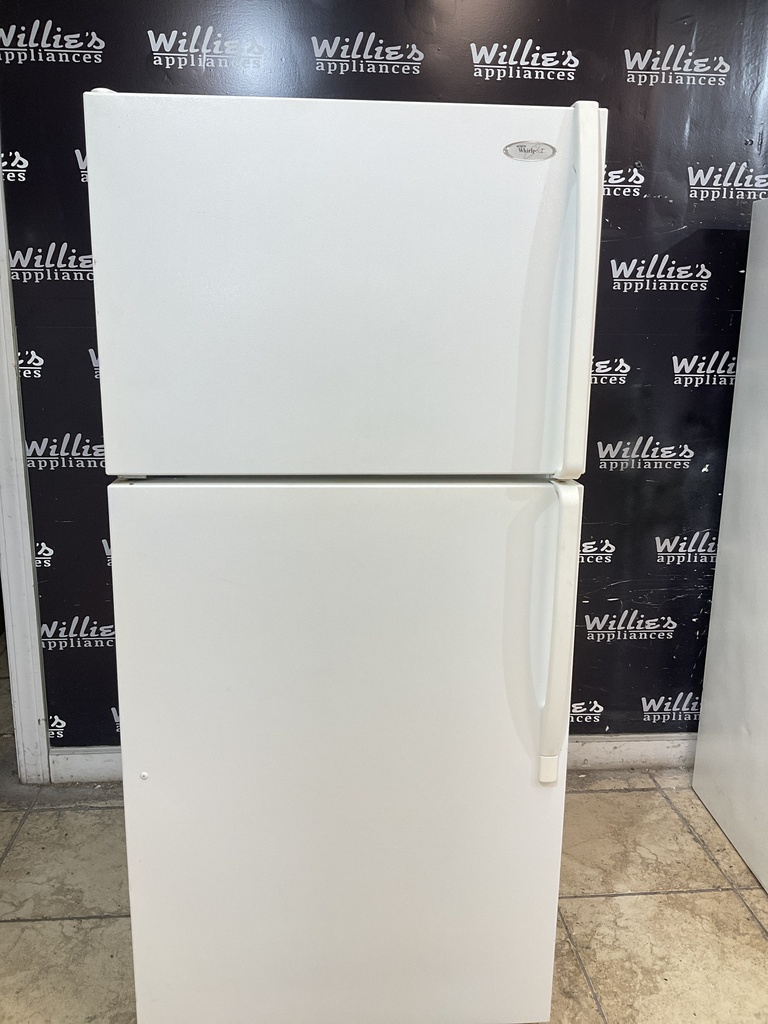 Whirlpool Used Refrigerator Top and Bottom 30x66 (White) 