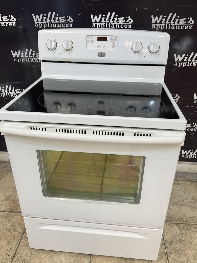 Maytag Used Electric Stove 220volts (40/50 AMP) {4 prong} (White) 