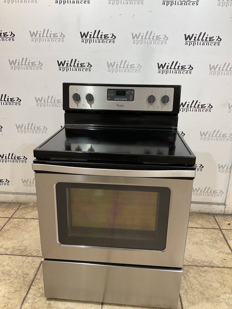 Whirlpool Used Electric Stove 220volts (40/50 AMP) 30inches {no cord} (Stainless Steel) 
