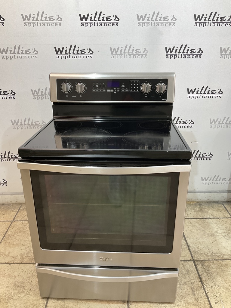 Whirlpool Used Electric Stove 220volts (40/50 AMP) 30inches{no cord} (Stainless Steel) 
