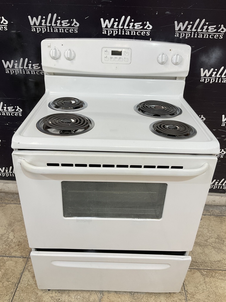 Kenmore Used Electric Stove 220volts (40/50 AMP) 30inches {no cord} (White) 
