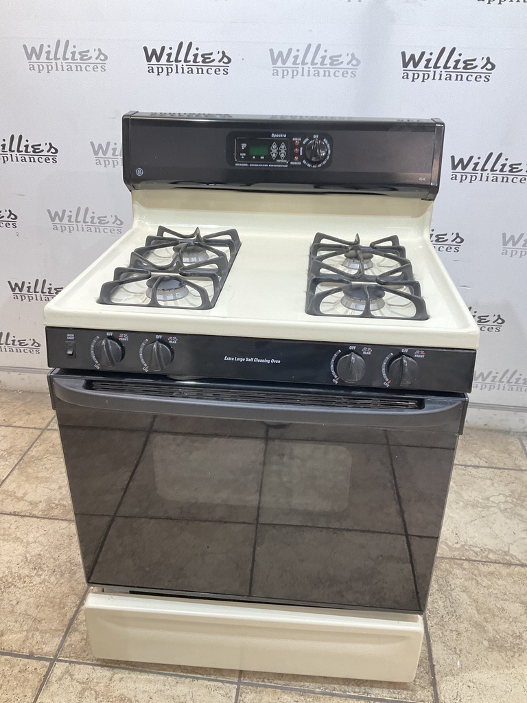Ge Used Natural Gas Stove 30inches (bisque/black) 