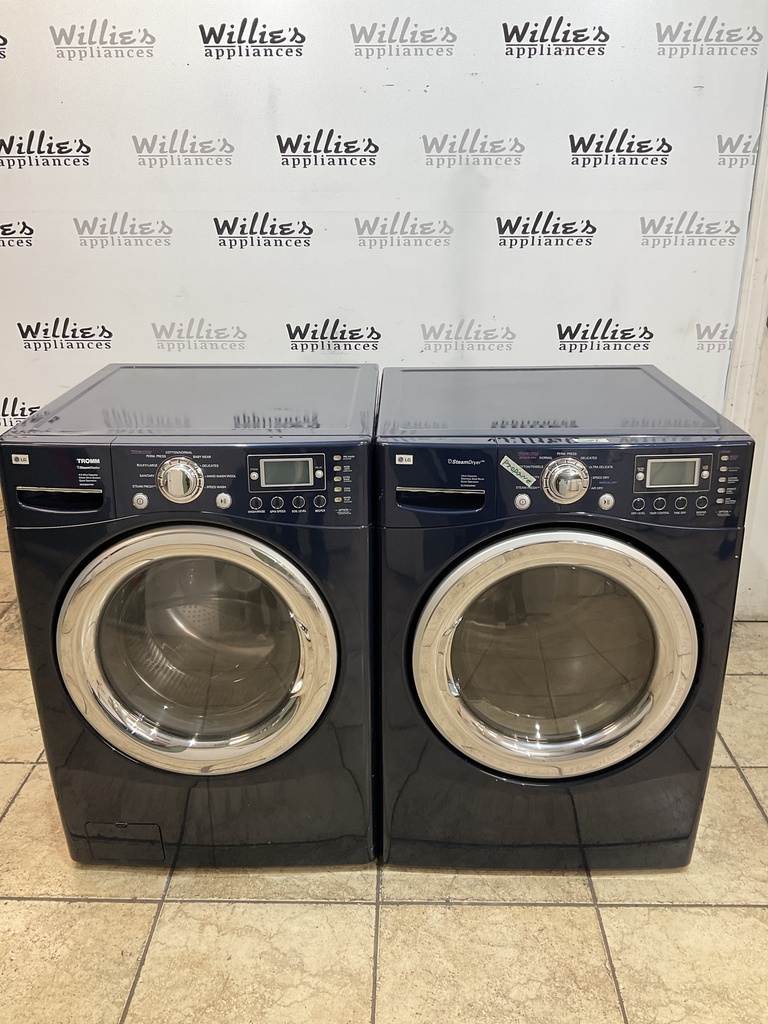 Lg Used Gas Propane Set Washer/Dryer  Front-load  27inches (Blue) 