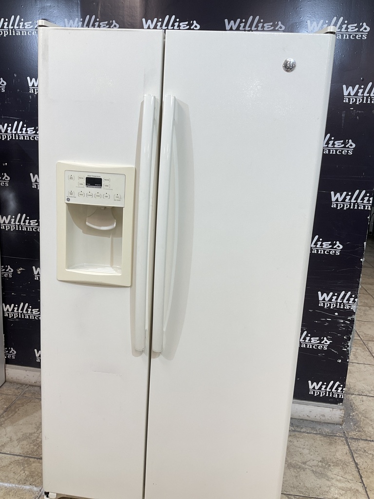 Ge Used Refrigerator Side by Side 36x69 1/2” (Bisque) 