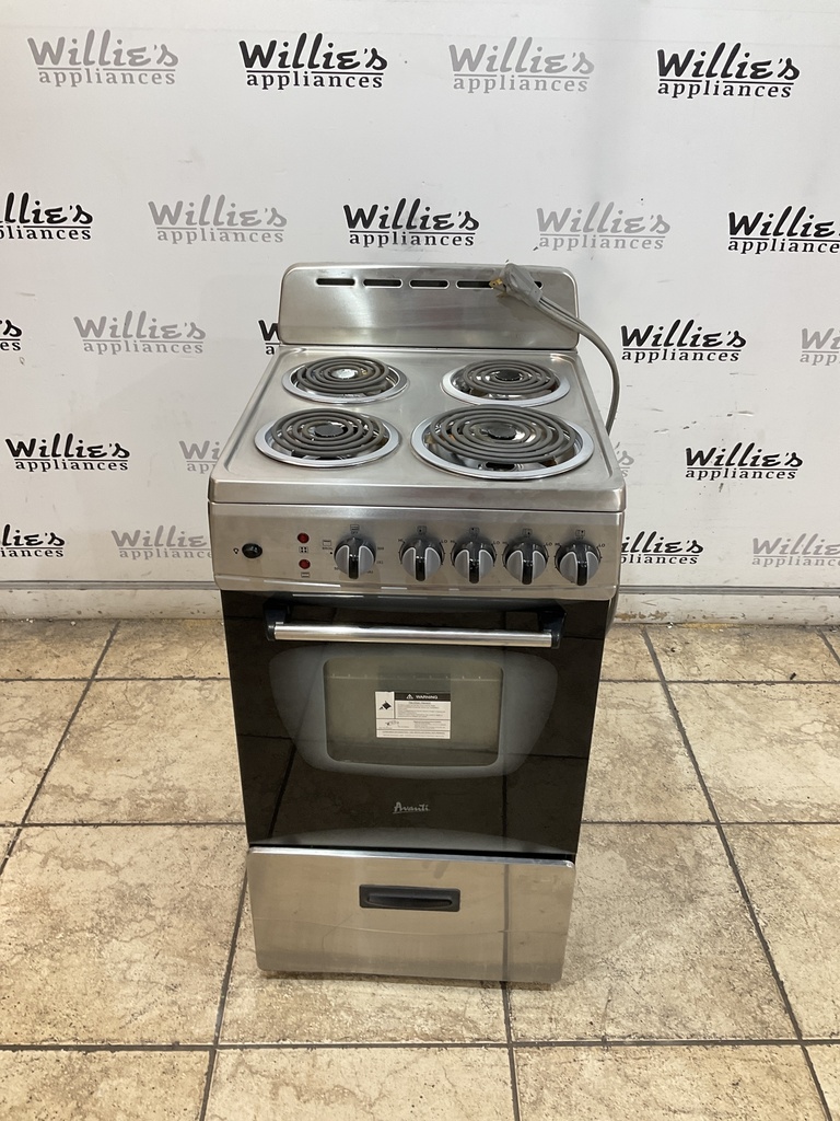 Avanti Used Electric Stove 20inches {3 prong} (Stainless Steel) 