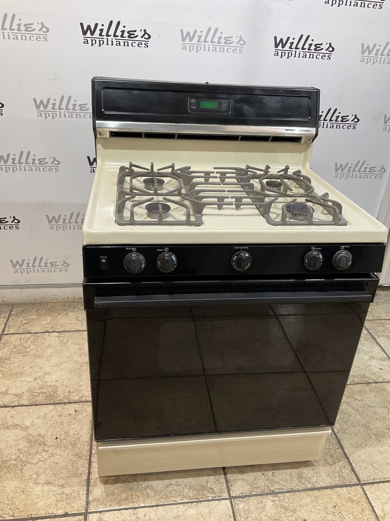 Hotpoint Used Natural Gas Stove 30inches (Bisque/black) 
