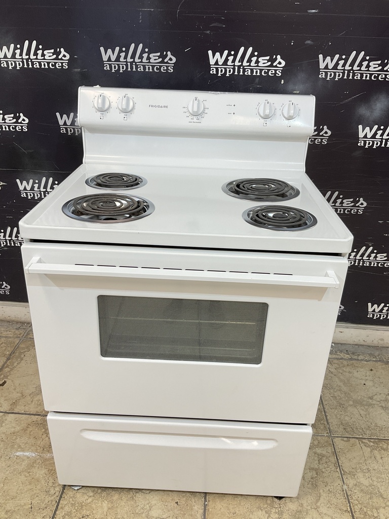 Frigidaire Used Electric Stove 220volts (40/50 AMP) 30inches {4 prong} (white) 