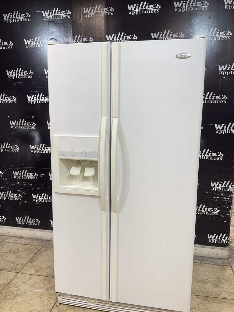 Whirlpool Used Refrigerator Side by Side 36x69 1/2” (white)