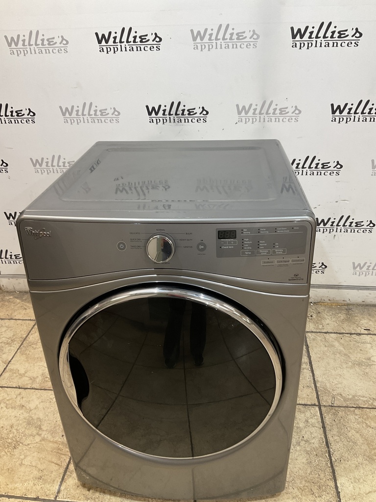 Whirlpool Used Electric Dryer 220volts (30 AMP) 27inches {no cord} (grey)