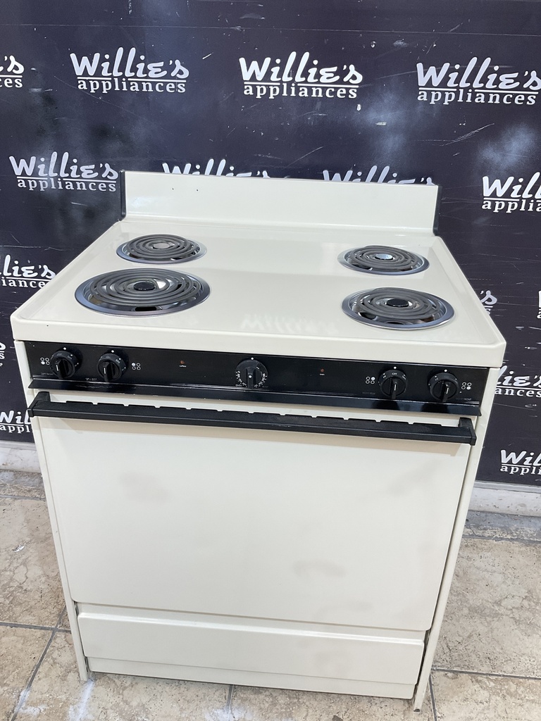 Tappan Used Electric Stove 220volts (40/50 AMP) 30inches {no cord} (Bisque) 