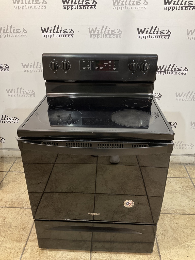 Whirlpool Used Electric Stove 220volts (40/50 AMP) 30inches {no cord} (black) 