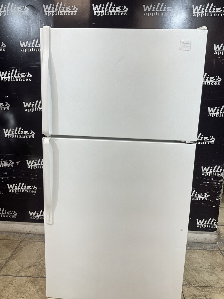 Whirlpool Used Refrigerator Top and Bottom 33x66 (white) 