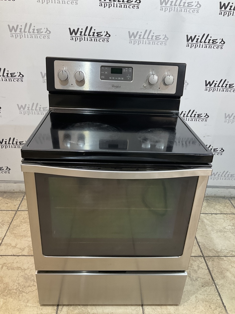 Whirlpool Used Electric Stove 220volts  (40/50 AMP)30inches {4 prong}  (Stainless Steel) 