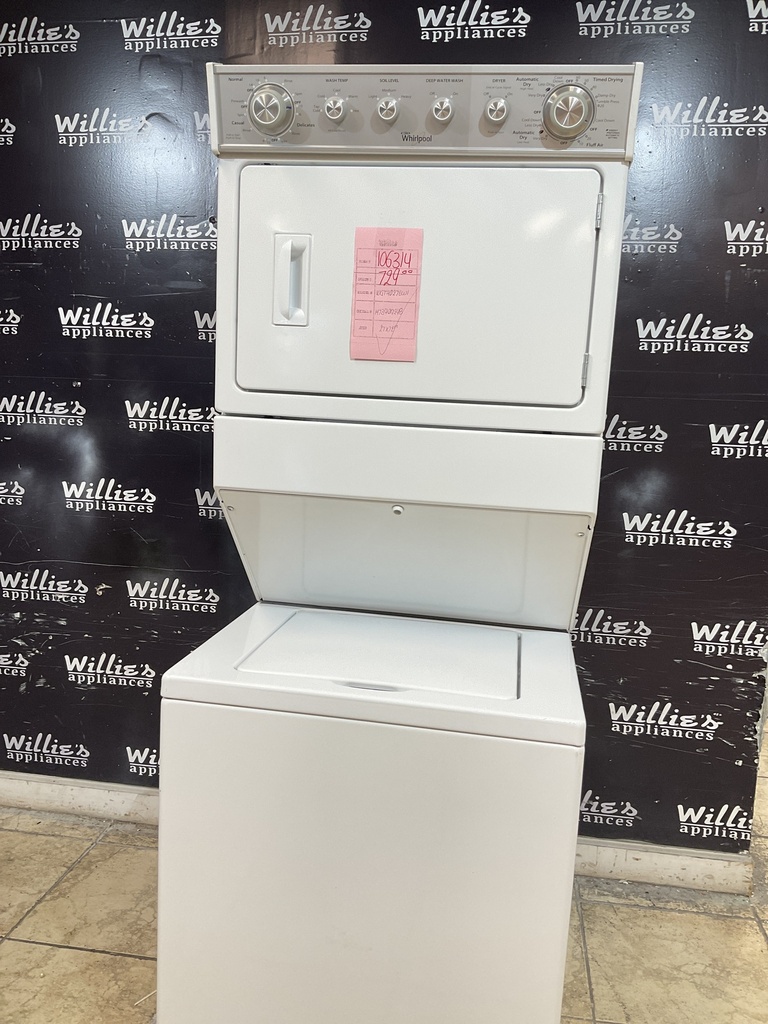 Whirlpool Used Natural Gas Unit Stackable 27” x 72 1/2” (White)