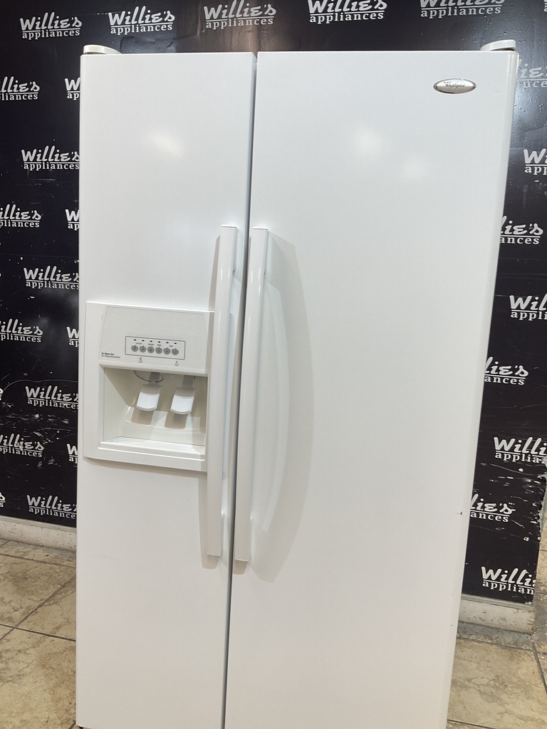Whirlpool Used Refrigerator Side by Side 36x69 1/2” (white)