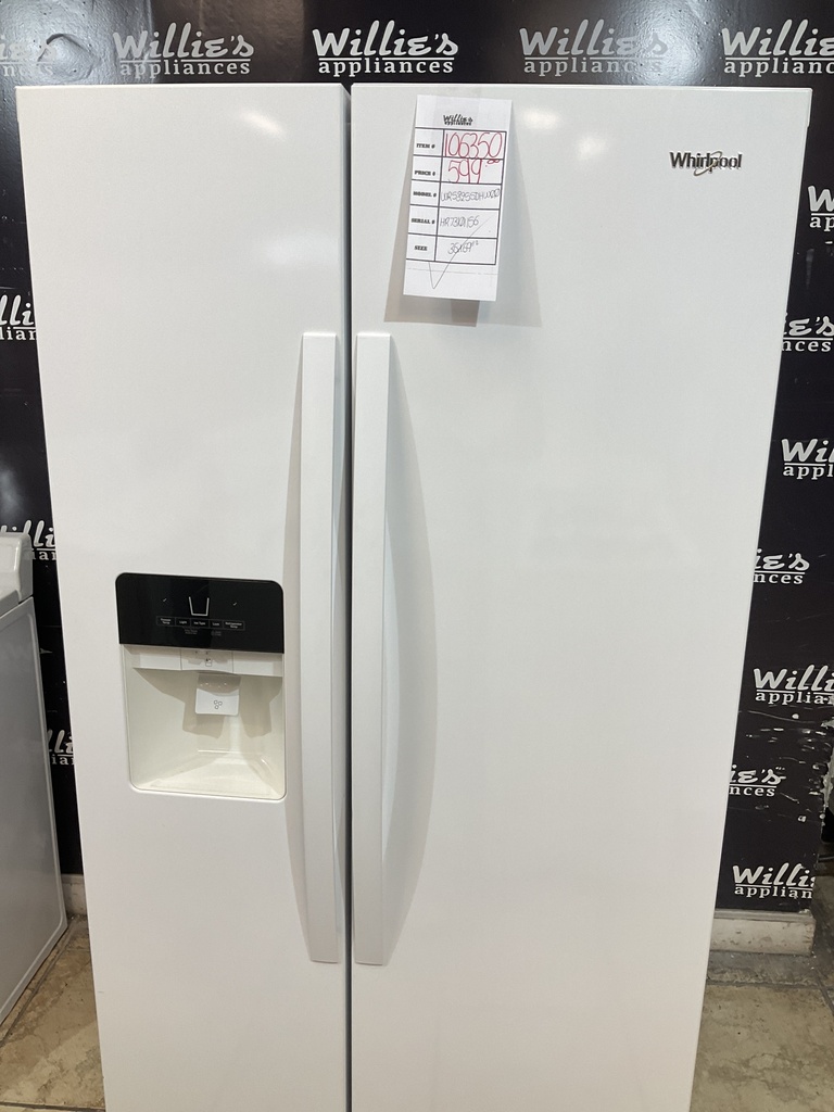 Whirlpool Used Refrigerator Side By Side 36x69 1/2” (White) 