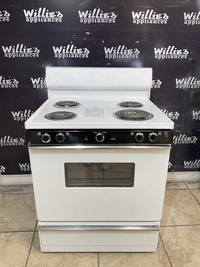 Ge Used Electric Stove 220volts (40*50 AMP) 30inches {3 prong} (White) 