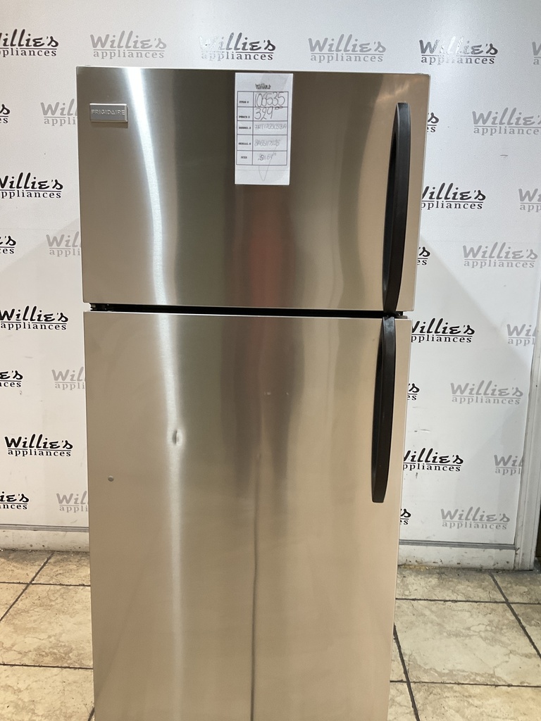 Frigidaire Used Refrigerator Top and Bottom 28x64 1/2” (Stainless Steel) 