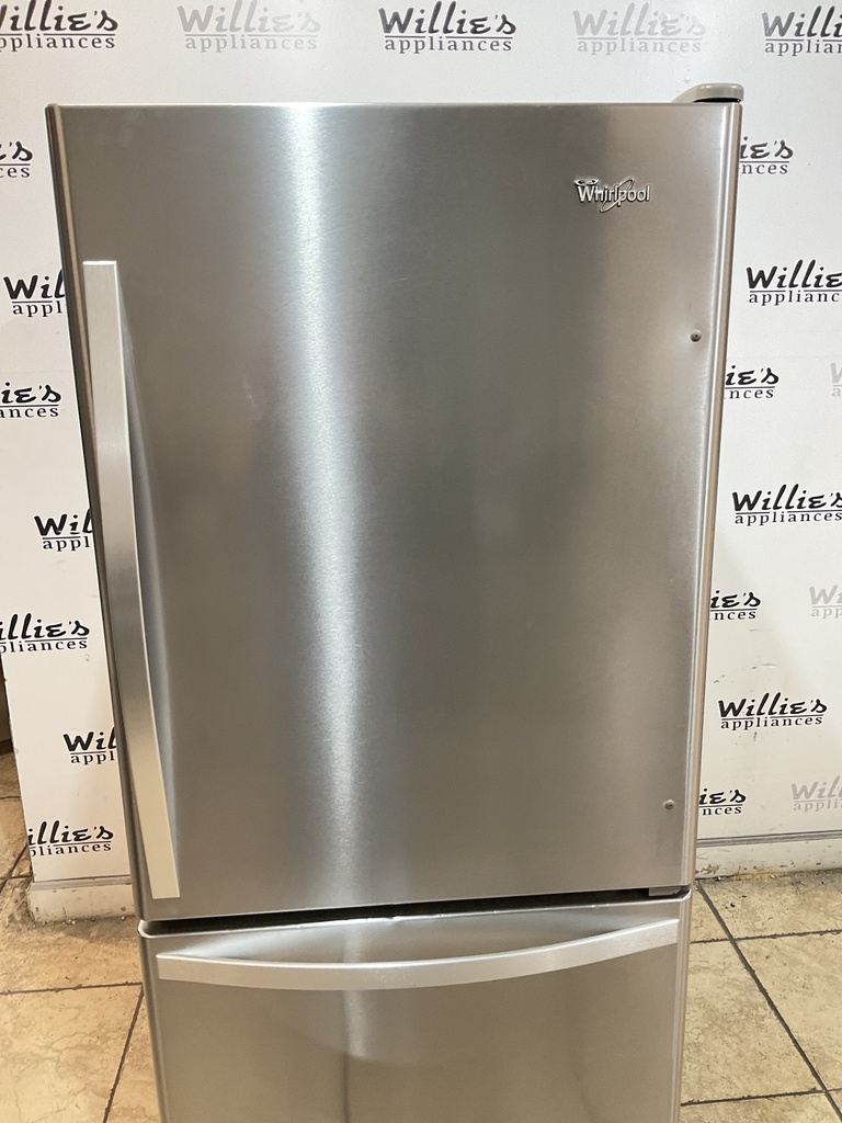 Whirlpool Used Refrigerator Top and Bottom Mount 30x67 (stainless steel) 