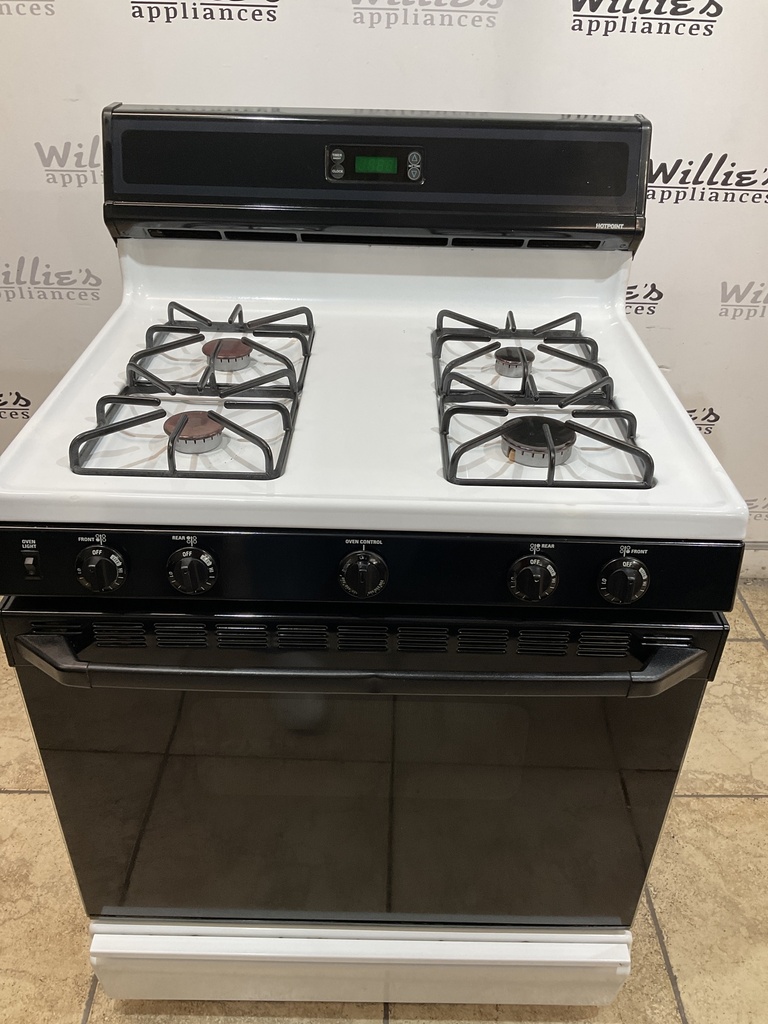 Hotpoint Used Natural Gas Stove 30inches (White/black) 