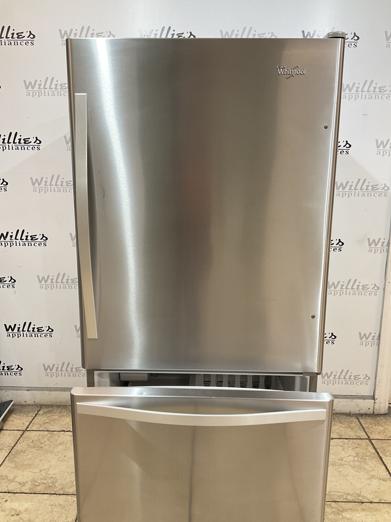Whirlpool Used Refrigerator Top and Bottom Mount 33x69 1/2 (Stainless Steel) 