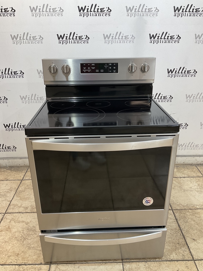 Whirlpool Used Electric Stove 220volts (40/50 AMP) 30inches {4 prong} (Stainless steel) 
