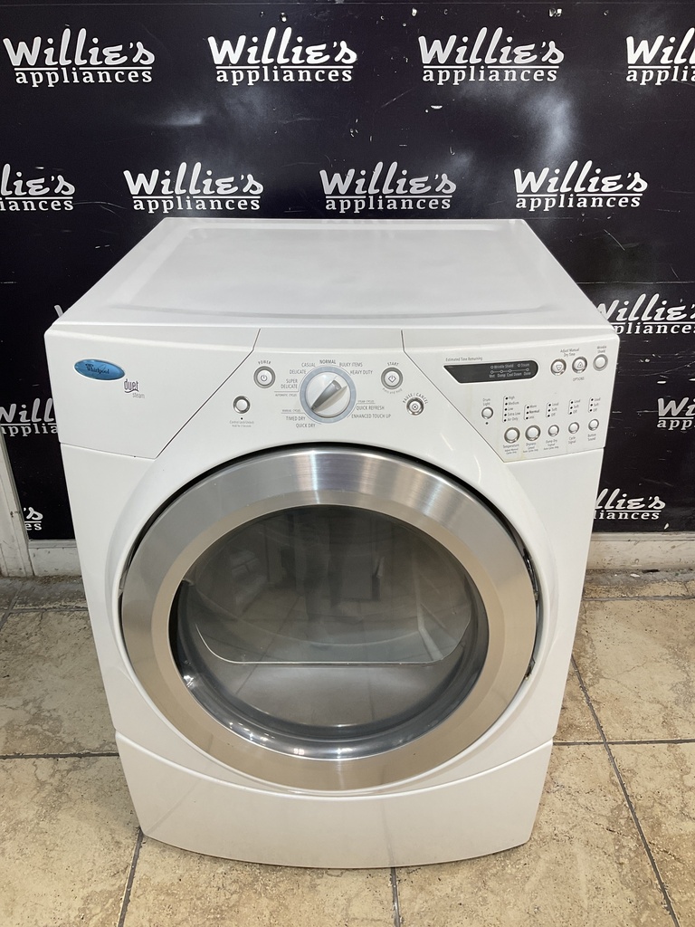 Whirlpool Used Electric Dryer 220volts (30 AMP) 27inches {3 prong} (White)
