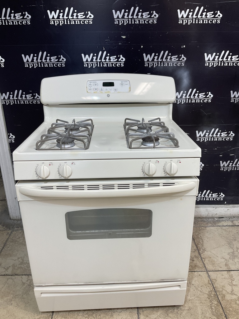 Ge Used Natural Gas Stove 30inches (Bisque) 