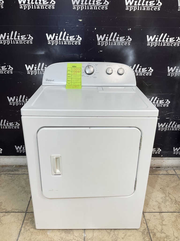 Whirlpool Used Electric Dryer 220volts (30 AMP) 29inches {no cord} (White) 