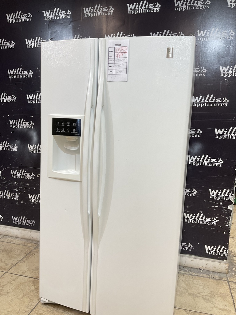 Ge Used Refrigerator Side by Side 36 1/2” x 69 1/2” (White)