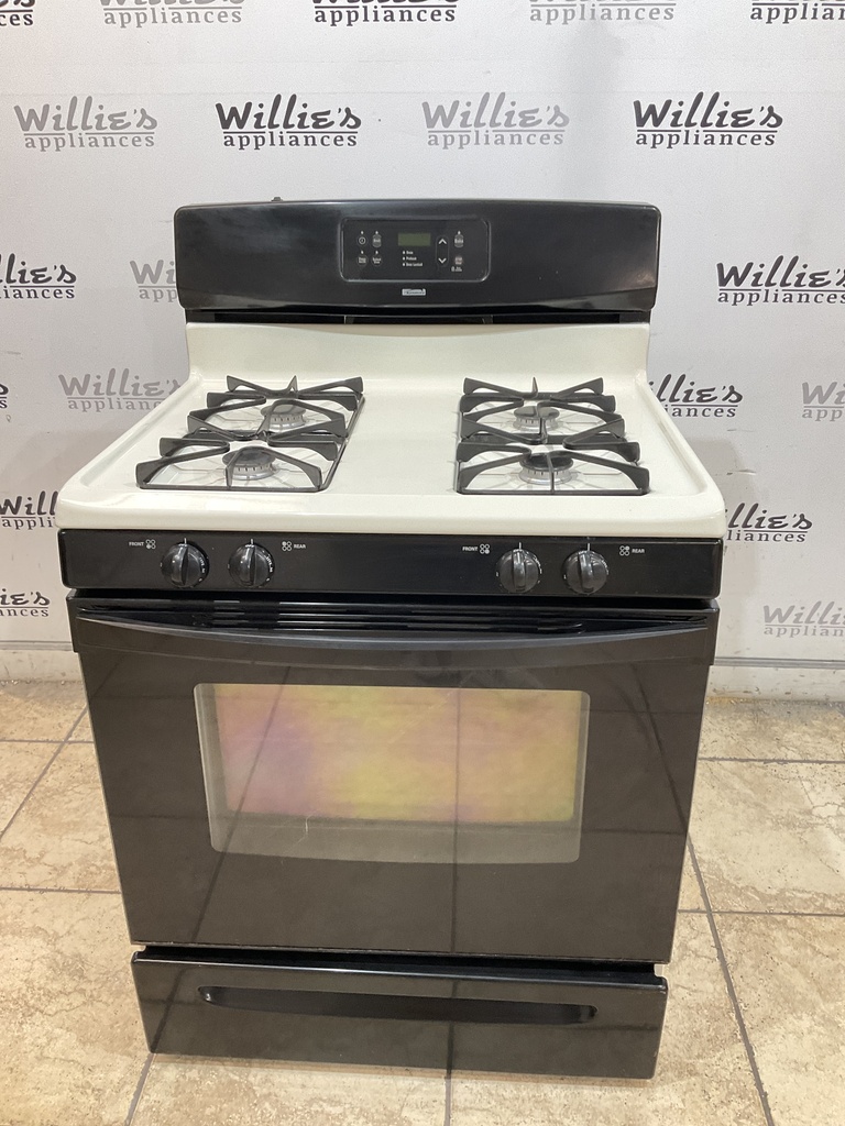 Kenmore Used Natural Gas Stove 30inches (Bisque/black) 