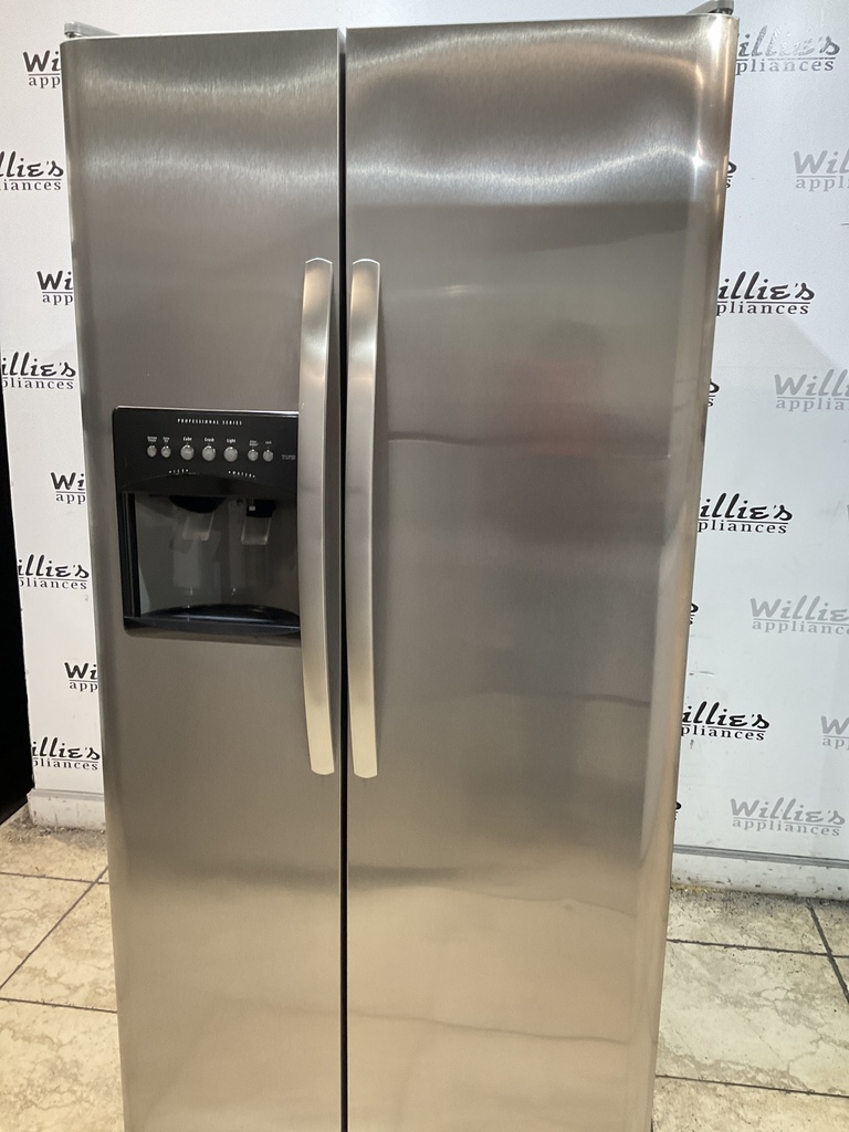 Frigidaire Used Refrigerator Side by Side 33 1/2” x 69 (Stainless Steel) 