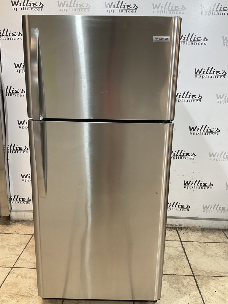 Frigidaire Used Refrigerator Top and Bottom 30x65 1/2” (Stainless Steel) 