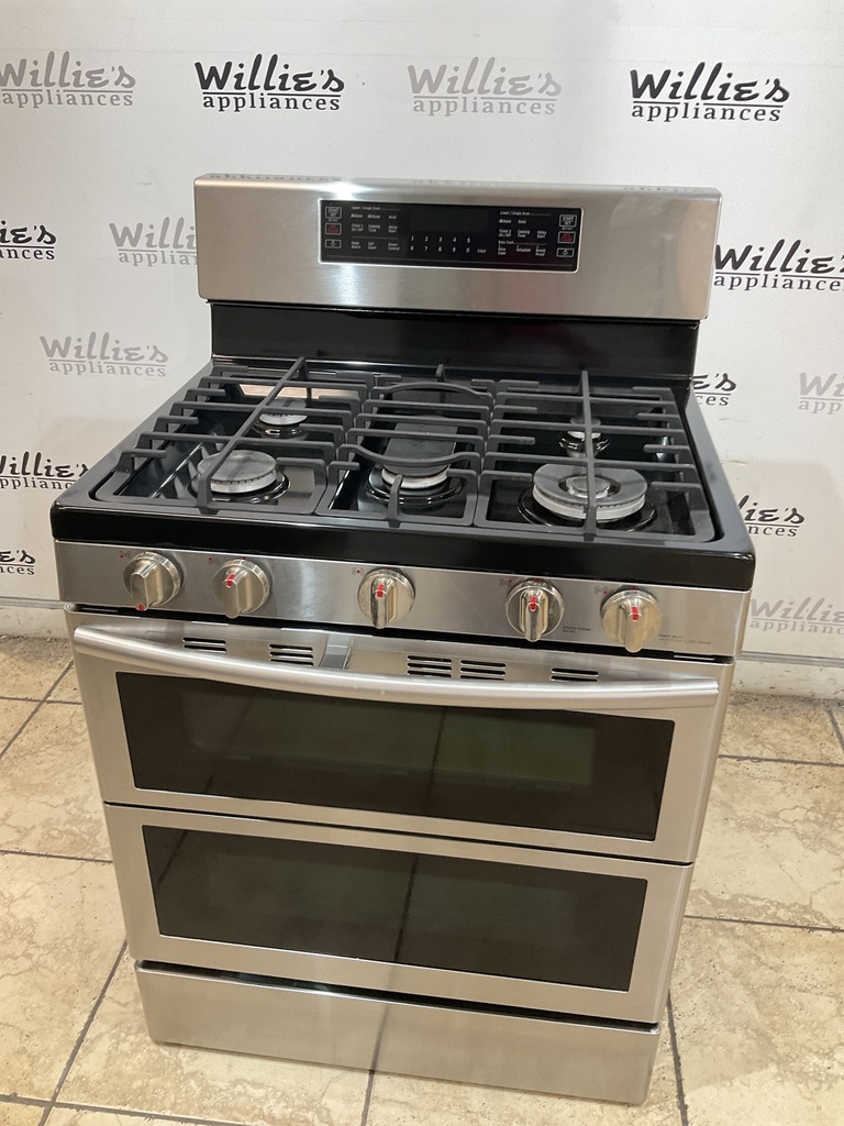 Samsung Used Natural Gas Stove Double Oven 30inches (Stainless Steel) 
