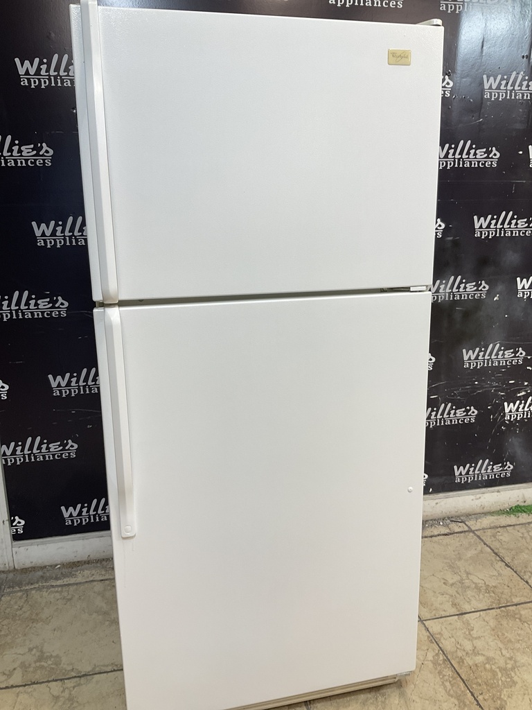 Whirlpool Used Refrigerator Top and Bottom 30x66 1/2” (White) 
