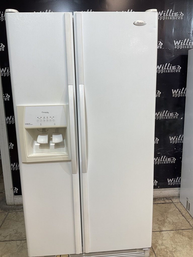 Whirlpool Used Refrigerator Side By Side 36x69 1/2” (white)
