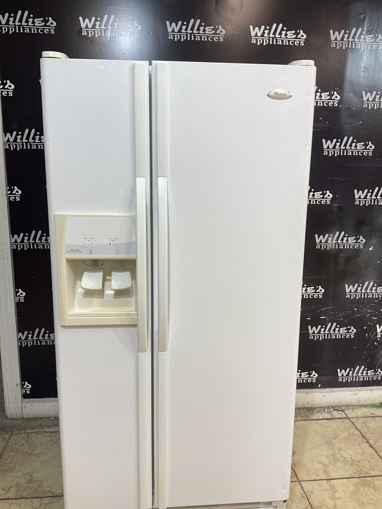 Whirlpool Used Refrigerator Side by Side 33 1/2” x 66 1/2” (white) 