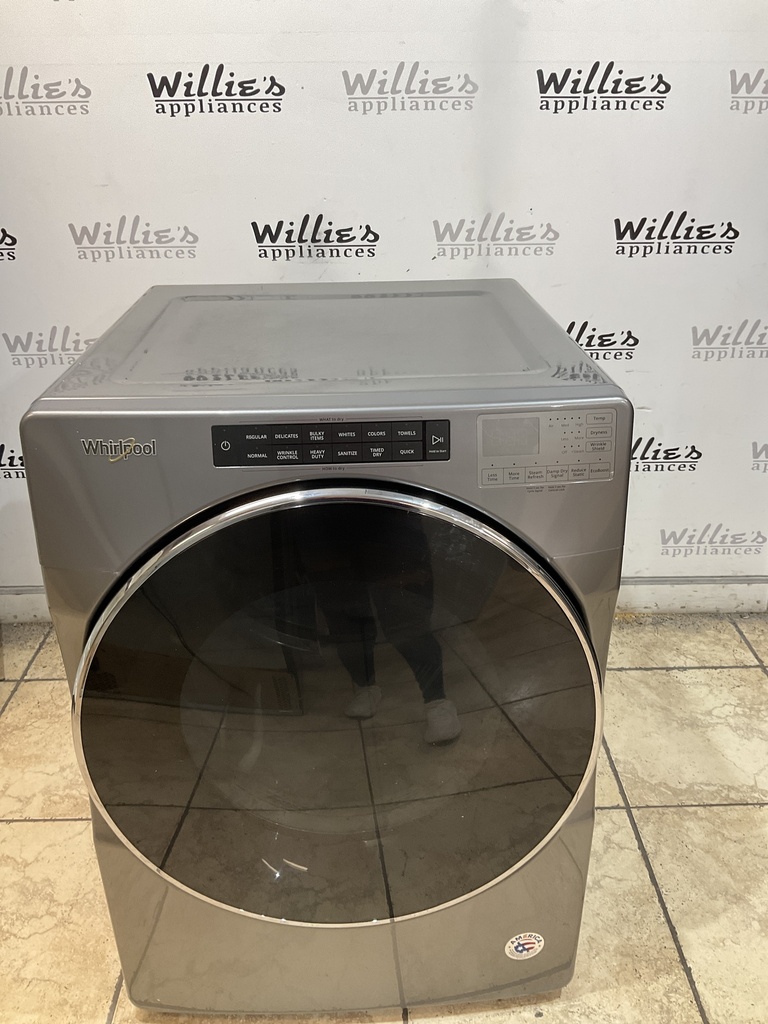 Whirlpool Used Electric Dryer 220volts (30 AMP) 27inches {no cord} (Grey) 