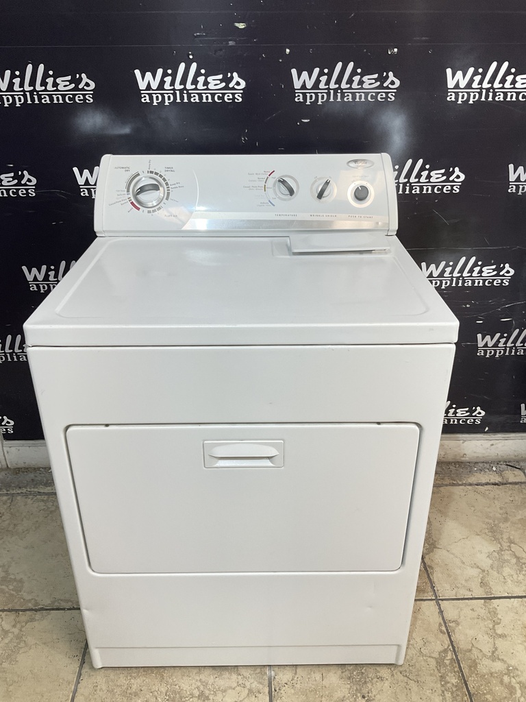 Whirlpool Used Electric Dryer 220volts (30 AMP) 29inches {no cord} (White) 