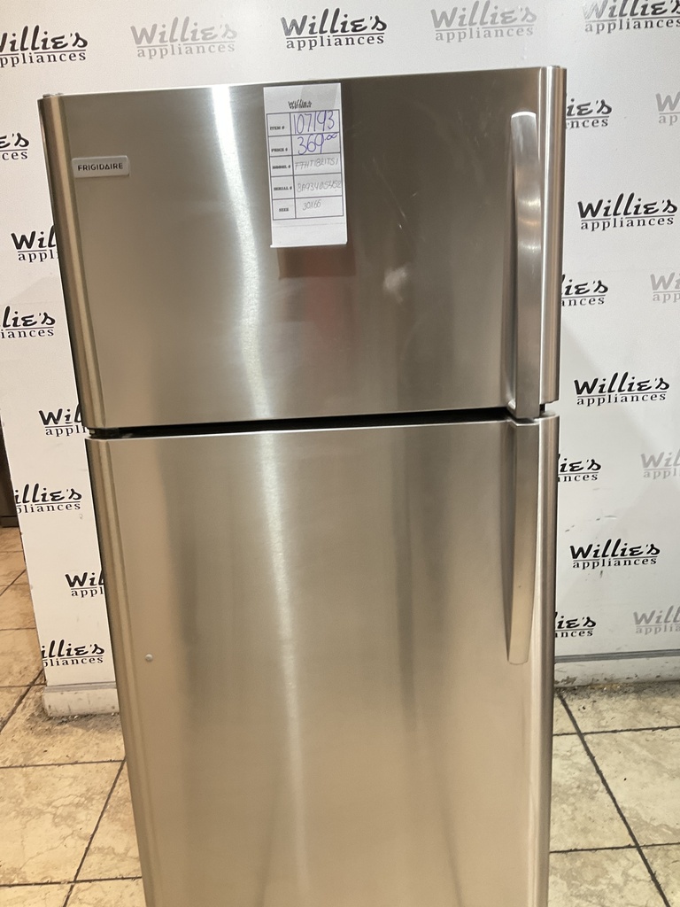 Frigidaire Used Refrigerator Top and Bottom 30x66 (Stainless Steel) 