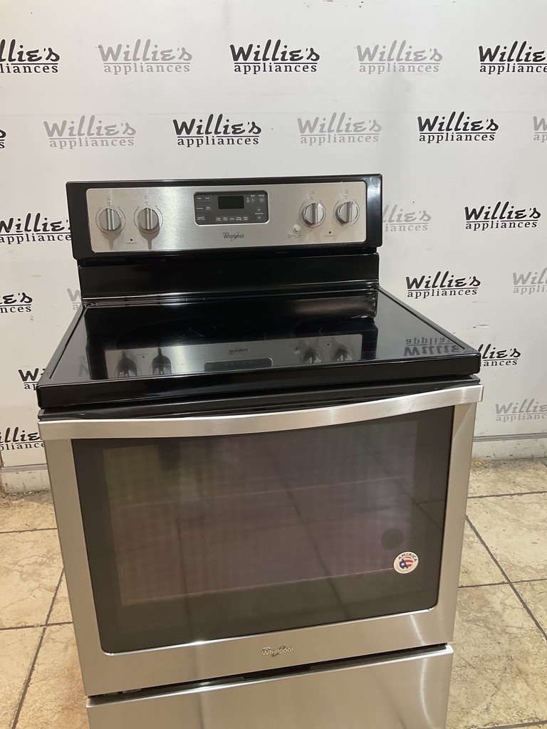 Whirlpool Used Electric Stove 220volts (40/50 AMP) 30inches {no cord} (Stainless Steel) 