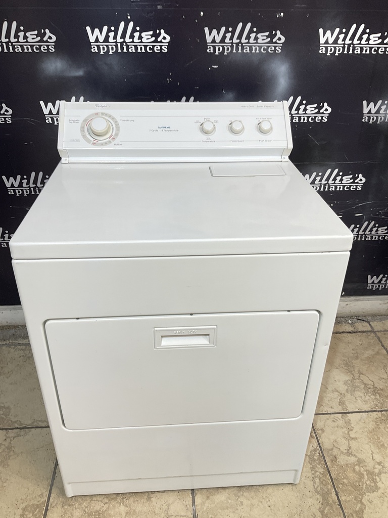 Whirlpool Used Electric Dryer 220volts (30 AMP) 29inches {3 prong} (White) 