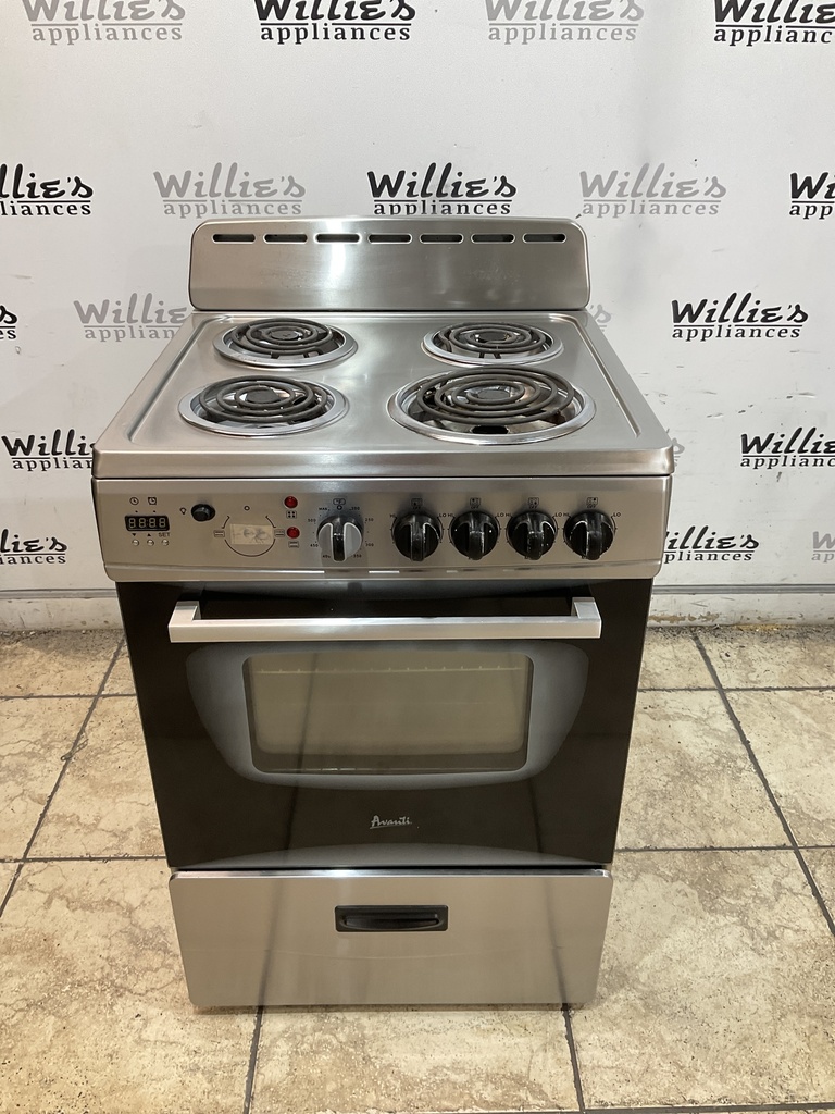 Avanti Electric Stove 220volts (40/50 AMP) 24inches {no cord} (Stainless steel) 