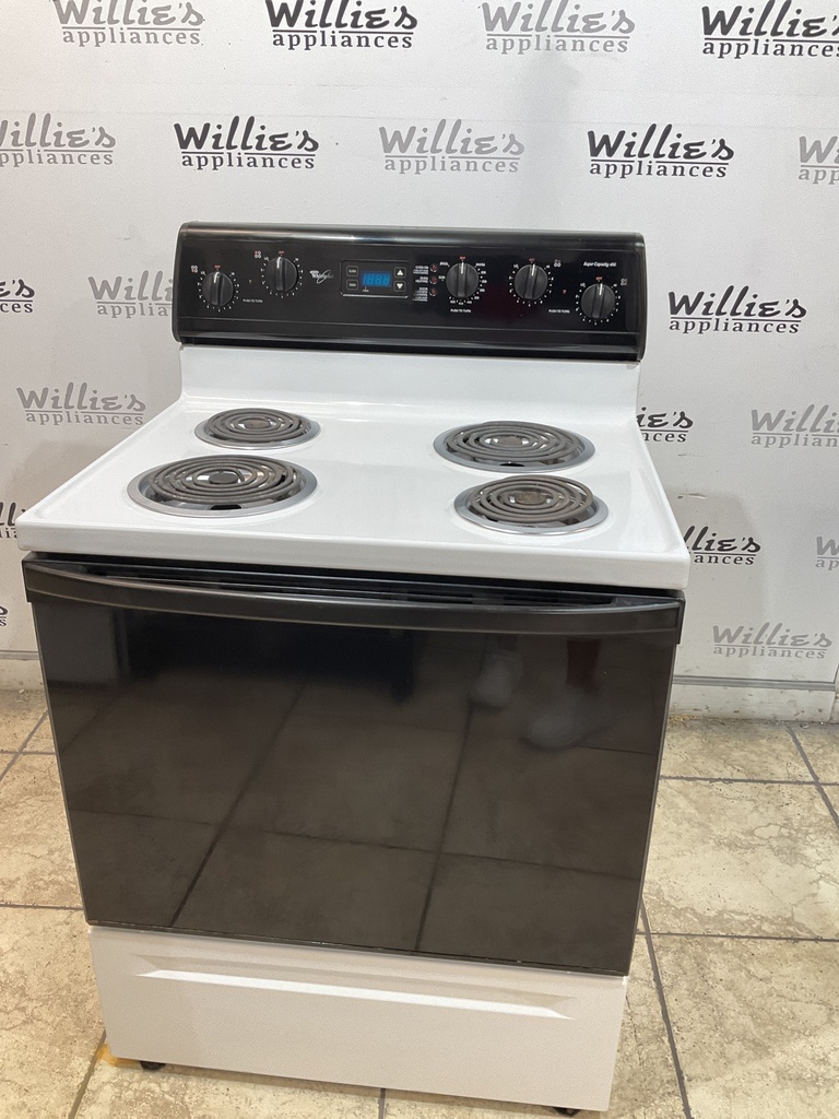 Whirlpool Electric Stove 220volts (40/50 AMP) 30inches {no cord} (White/Black) 