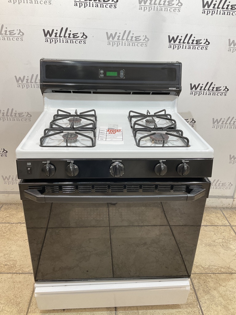 Hotpoint Natural Gas Stove 30inches (White/Black) 