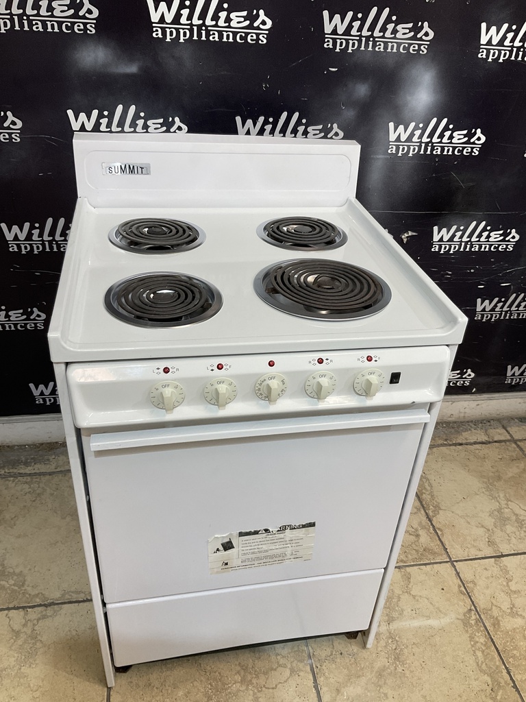Summit Electric Stove 24inches {4 prong} (white)