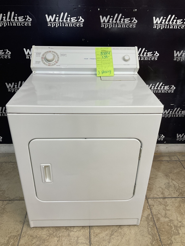 Whirlpool Used Electric Dryer 220 volts (30 AMP);