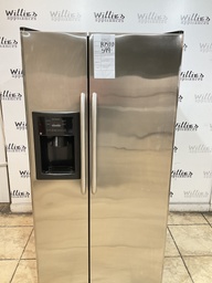 [87520] Ge Used Refrigerator Side by Side 34x66 1/2”